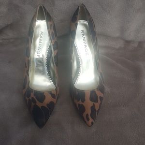Rampage Leopard Print Heels Size 8.5